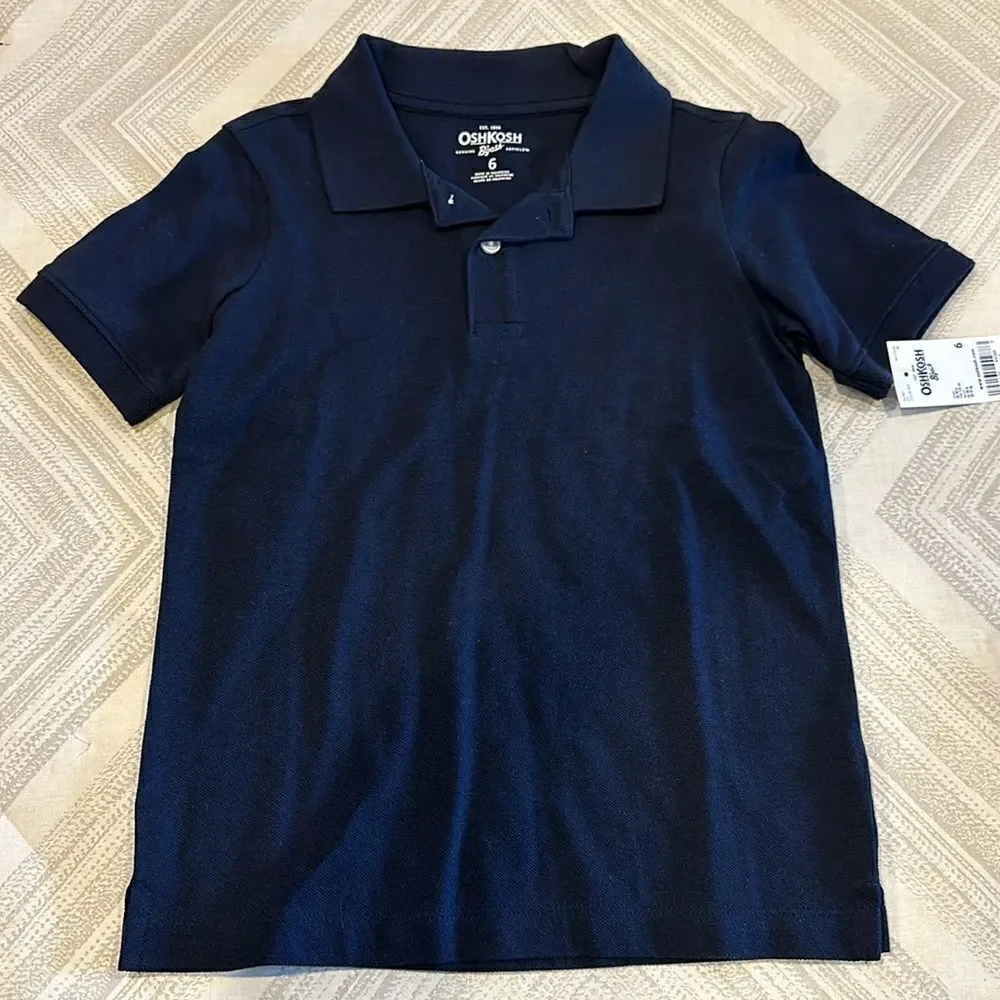 OshKosh B’gosh Navy Blue Boys Collared Short Sleeve Shirt